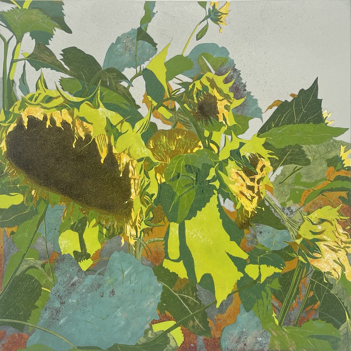 Sunflowers-Staunton-Linocut-30-x-30
